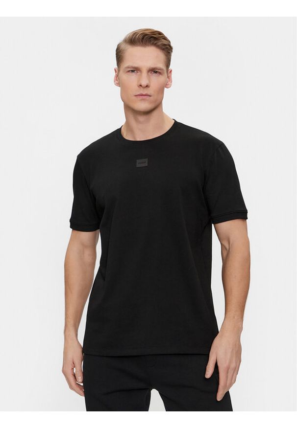 Hugo T-Shirt Diragolino_H 50505033 Czarny Regular Fit. Kolor: czarny. Materiał: bawełna
