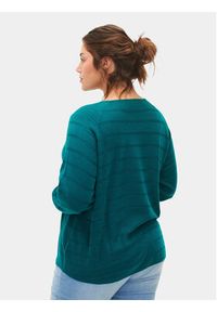 Zizzi Sweter M61198A Zielony Regular Fit. Kolor: zielony. Materiał: syntetyk #6