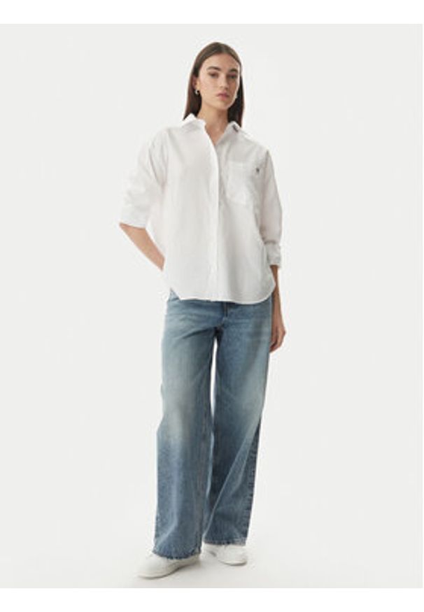 Calvin Klein Jeans Koszula LV047G126G Biały Relaxed Fit. Kolor: biały. Materiał: bawełna