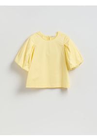 Reserved - Bawełniana bluzka - jasnożółty. Kolor: żółty. Materiał: bawełna #1