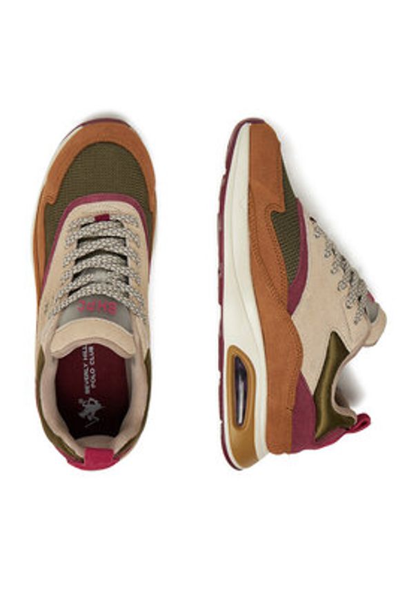 Beverly Hills Polo Club Sneakersy EO-L240061 Beżowy. Kolor: beżowy. Materiał: zamsz, skóra