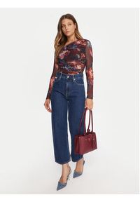 Guess Bluzka W5BP32 KCZC2 Kolorowy Slim Fit. Materiał: syntetyk. Wzór: kolorowy