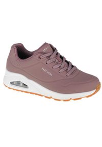 skechers - Buty sportowe Sneakersy damskie, Skechers Uno-Stand on Air. Zapięcie: sznurówki. Kolor: różowy. Materiał: syntetyk, materiał. Szerokość cholewki: normalna. Sport: turystyka piesza