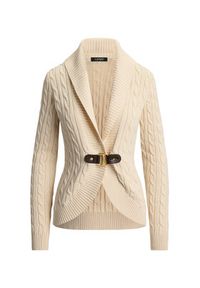 Lauren Ralph Lauren - LAUREN RALPH LAUREN Kardigan 200P03473003 Beżowy Regular Fit. Kolor: beżowy. Materiał: bawełna #3