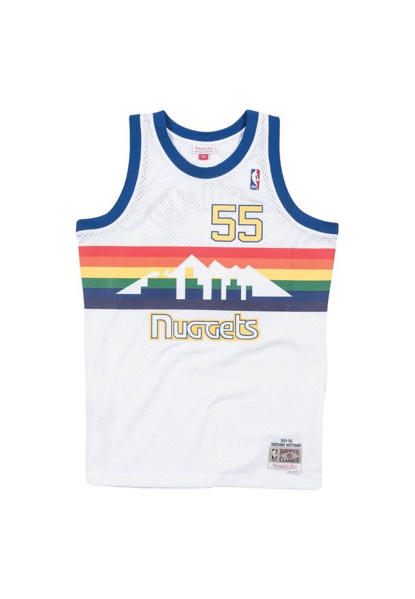 Mitchell & Ness - Jersey Denver Nuggets Dikembe Mutombo. Kolor: biały, wielokolorowy. Materiał: jersey. Sport: koszykówka