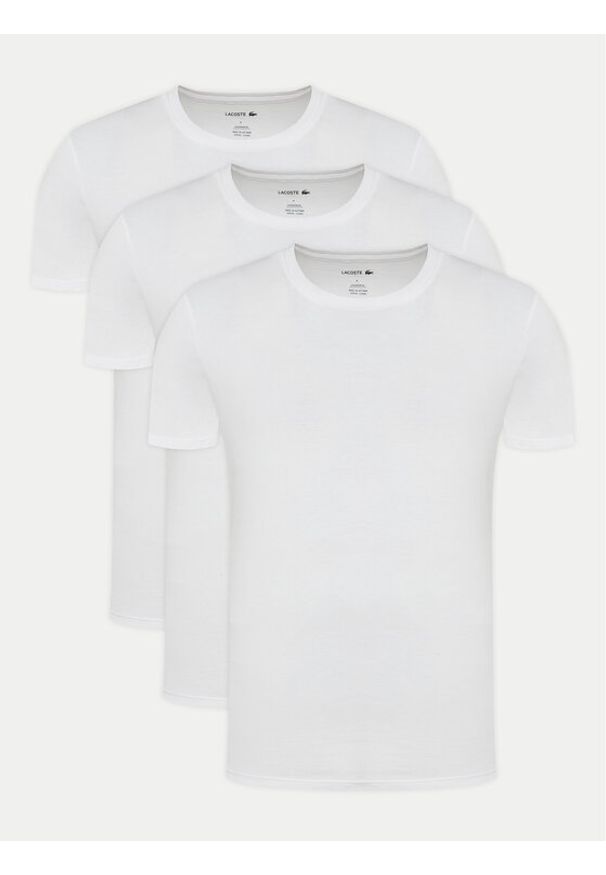 Lacoste Komplet t-shirtów TH9007 Biały Slim Fit. Kolor: biały. Materiał: bawełna