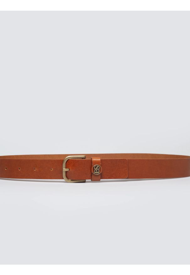 Big-Star - Pasek damski skórzany brązowy Laruza 803. Kolor: brązowy. Materiał: skóra