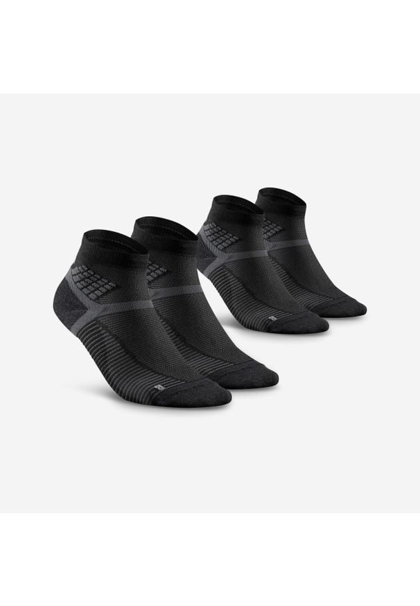 quechua - Skarpety turystyczne Quechua Hike 500 mid x 2. Kolor: wielokolorowy, szary, czarny, brązowy. Materiał: poliamid, elastan. Wzór: ze splotem. Sport: turystyka piesza