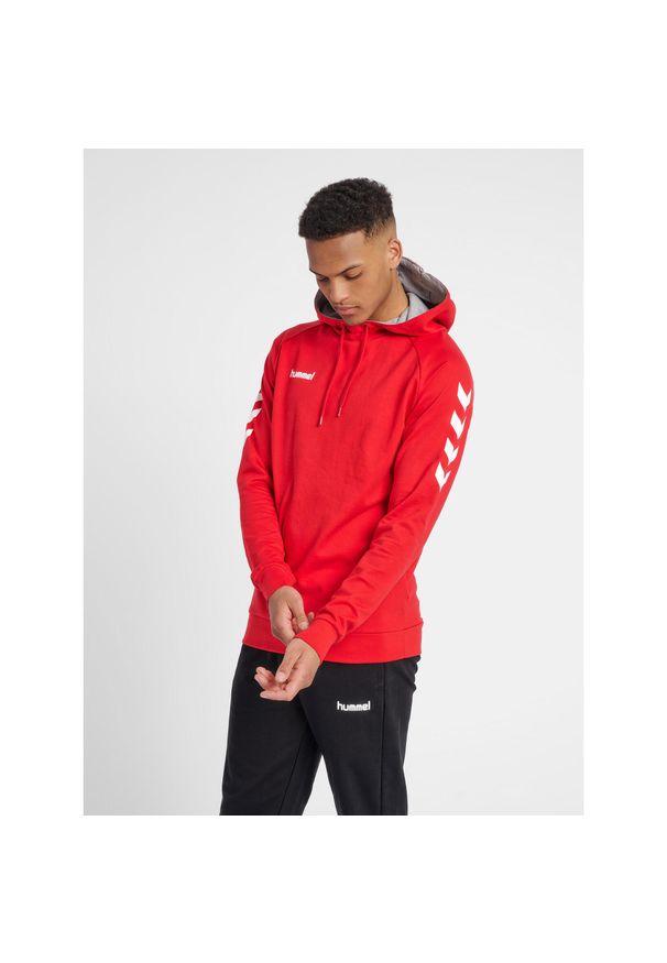 Bluza sportowa z kapturem męska Hummel Go Cotton Hoodie. Typ kołnierza: kaptur. Kolor: czerwony, różowy, wielokolorowy. Sport: taniec, joga i pilates