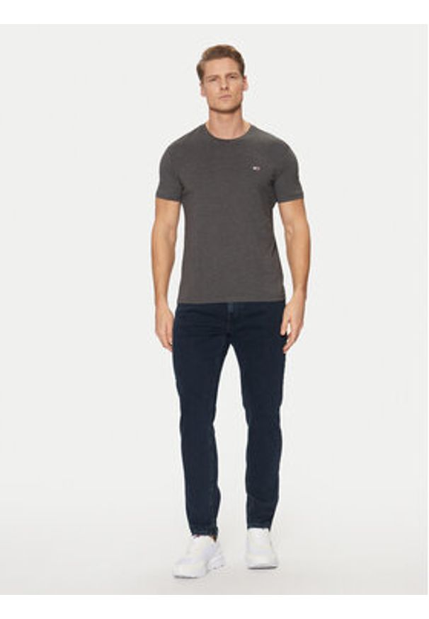 Tommy Jeans T-Shirt Jaspe DM0DM20363 Szary Slim Fit. Kolor: szary. Materiał: syntetyk, bawełna