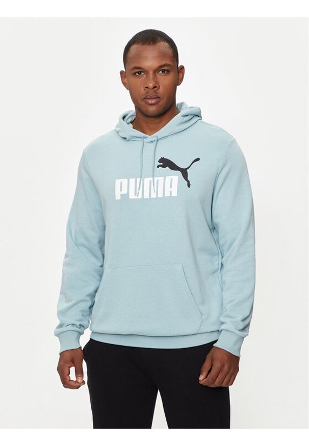 Puma Bluza Ess+ Col Big Logo 586765 Niebieski Regular Fit. Kolor: niebieski. Materiał: bawełna, syntetyk