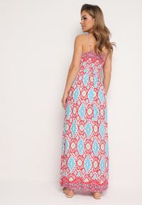 Born2be - Czerwona Taliowana Sukienka z Wiskozy na Regulowanych Ramiączkach z Gumką w Pasie Zenadea. Okazja: na co dzień. Kolor: czerwony. Materiał: wiskoza. Długość rękawa: na ramiączkach. Sezon: lato. Styl: wizytowy, casual #7