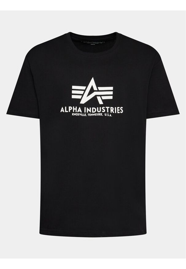 Alpha Industries T-Shirt Basic 100501 Czarny Regular Fit. Kolor: czarny. Materiał: bawełna