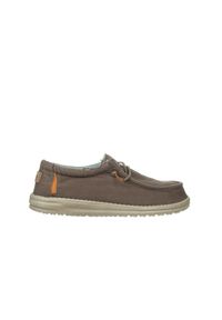 Półbuty HeyDude Wally Washed Walnut 003217, Brąz, Materiał. Kolor: brązowy. Materiał: tkanina. Sezon: lato, wiosna #1