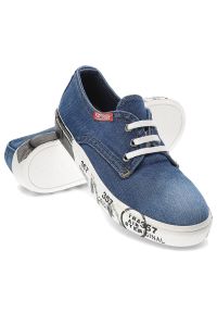 Jeansowe Półbuty Artiker Damskie Wygodne Obuwie. Kolor: niebieski. Materiał: jeans. Szerokość cholewki: normalna. Wzór: aplikacja, nadruk. Styl: sportowy #7