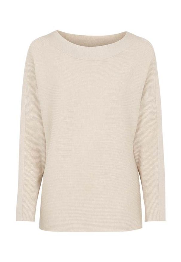 Soyaconcept Miękki sweter z rękawami typu nietoperz Dollie beżowy melanż female beżowy S (38). Kolor: beżowy. Wzór: melanż. Styl: elegancki