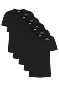 Kappa Komplet 5 t-shirtów Logo Myrto 322563W Czarny Regular Fit. Kolor: czarny. Materiał: bawełna