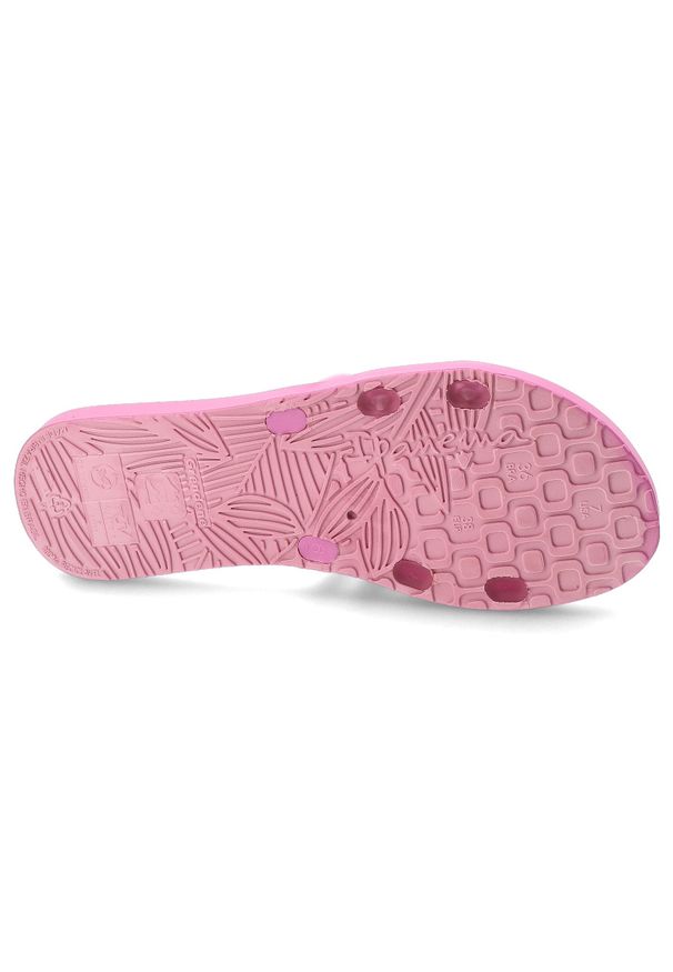 Różowe Klapki Ipanema Płaskie Obuwie Damskie. Okazja: na plażę, na co dzień. Kolor: różowy. Materiał: materiał, syntetyk. Wzór: paski. Sezon: lato. Styl: elegancki, casual