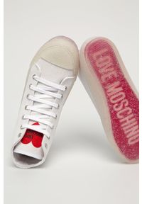 Love Moschino - Trampki. Nosek buta: okrągły. Zapięcie: sznurówki. Kolor: biały. Materiał: guma