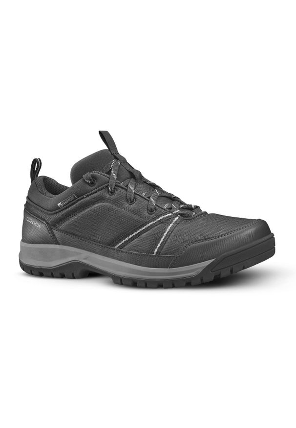 quechua - Buty turystyczne męskie Quechua NH150 Mid wodoodporne. Wysokość cholewki: przed kostkę. Kolor: szary. Materiał: kauczuk, skóra. Szerokość cholewki: normalna