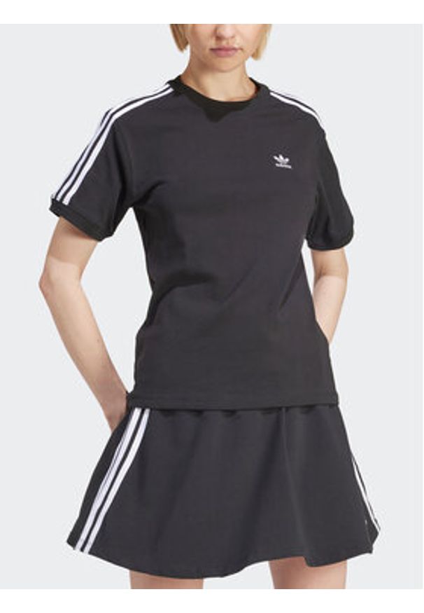 Adidas - adidas T-Shirt 3-Stripes IU2420 Czarny Regular Fit. Kolor: czarny. Materiał: bawełna