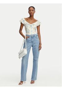 Guess Bluzka W6GP23 K3106 Kremowy Regular Fit. Kolor: kremowy. Materiał: bawełna #4