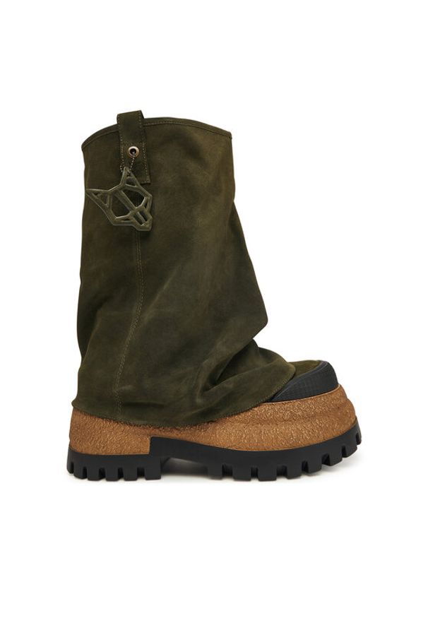 Naked Wolfe Botki Disturb Zielony. Kolor: zielony. Materiał: skóra, zamsz