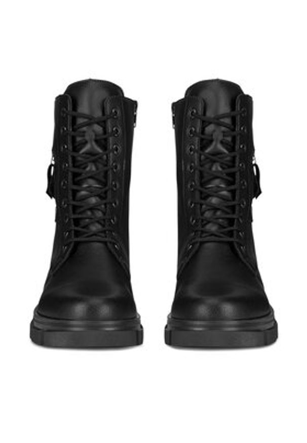 Rieker Trzewiki Y7113-00 Czarny. Kolor: czarny. Materiał: syntetyk, skóra