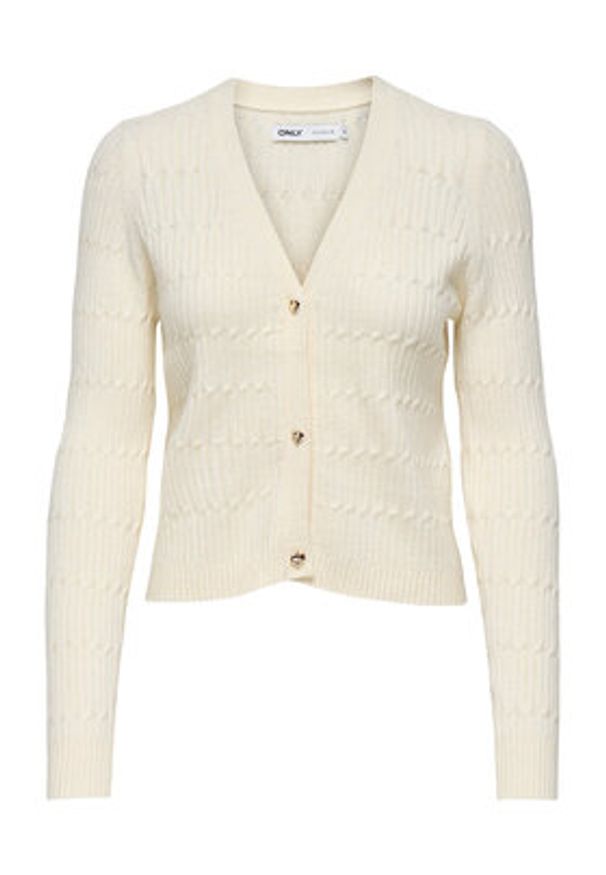 only - ONLY Kardigan Katia 15310902 Beżowy Regular Fit. Kolor: beżowy. Materiał: syntetyk