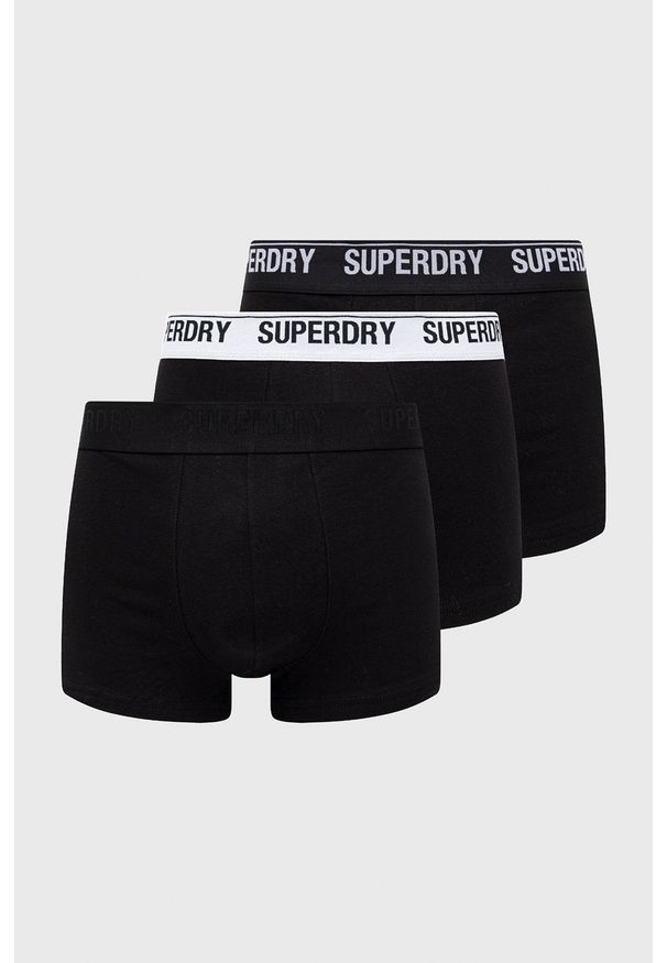 Superdry bokserki (3-pack) męskie kolor czarny. Kolor: czarny. Materiał: bawełna