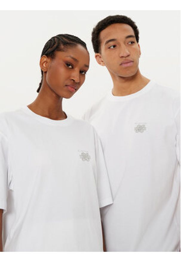 Filling Pieces T-Shirt Unisex Embroidered Knot 7449986 Biały Regular Fit. Kolor: biały. Materiał: bawełna