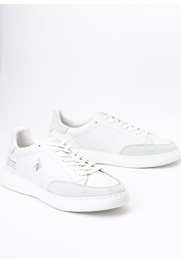 U.S. Polo Assn - Sneakersy męskie U.S. POLO CRYME005M/3LS2 WHI. Okazja: do pracy, na spacer, na co dzień. Kolor: biały. Sport: turystyka piesza