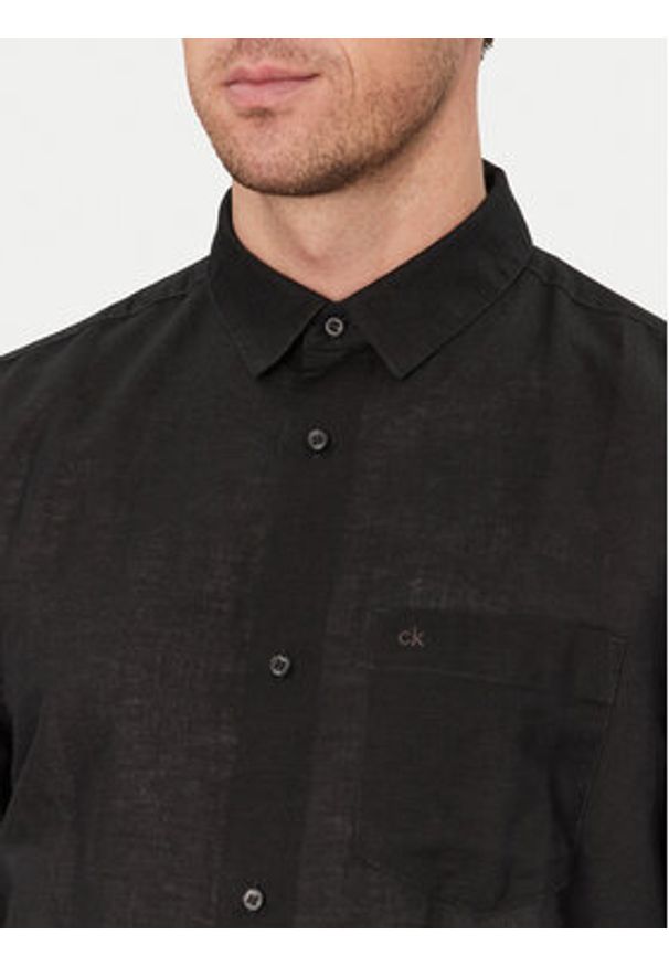 Calvin Klein Koszula K10K114488 Czarny Regular Fit. Kolor: czarny. Materiał: bawełna