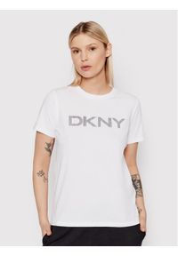 DKNY Sport T-Shirt DP1T6749 Biały Regular Fit. Kolor: biały. Styl: sportowy