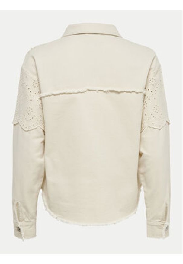only - ONLY Kurtka jeansowa Elena 15232378 Beżowy Regular Fit. Kolor: beżowy. Materiał: bawełna