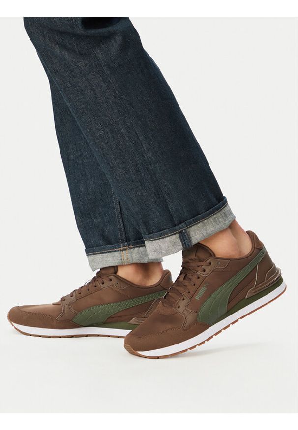 Puma Sneakersy St Runner V4 L 39906929 Brązowy. Kolor: brązowy. Materiał: skóra