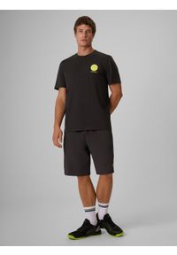 4f - 4F T-shirt regular z nadrukiem męski - szary M. Okazja: na co dzień. Kolor: szary. Materiał: bawełna, materiał, dzianina. Wzór: nadruk. Styl: wakacyjny, casual, sportowy #2