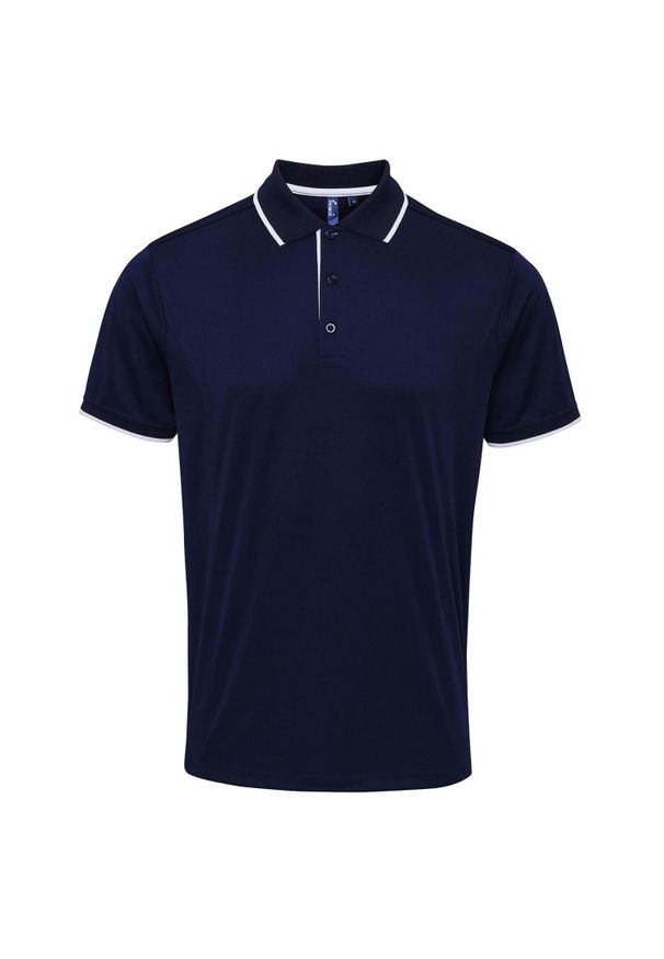 PREMIER - Męska Koszulka Polo Coolchecker Contrast. Typ kołnierza: polo. Kolor: niebieski