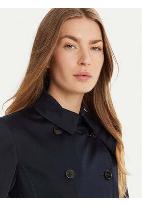 Marella Trencz Roseto 2513021021 Granatowy Regular Fit. Kolor: niebieski. Materiał: bawełna