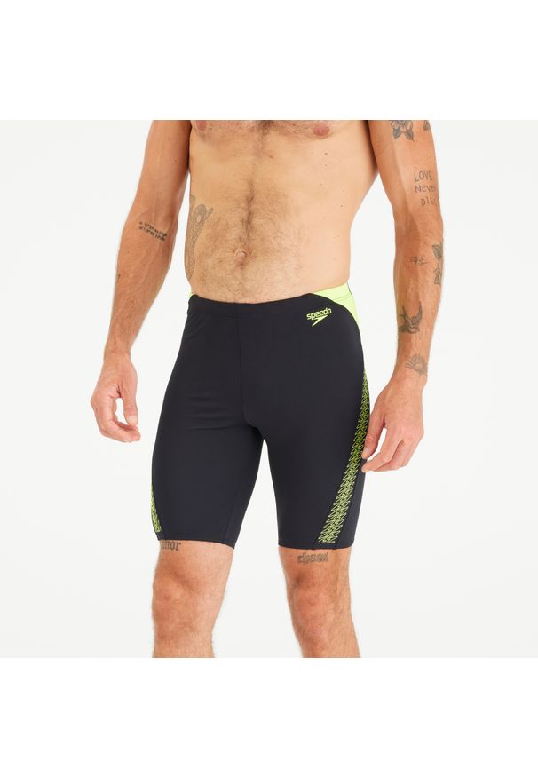 Bokserki jammer pływackie męskie Speedo. Kolor: żółty, wielokolorowy, czarny. Materiał: poliester. Długość: długie
