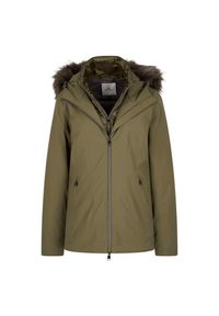 HV POLO - Damska wodoodporna kurtka jeździecka z kapturem HV Polo Isa. Typ kołnierza: kaptur, polo. Kolor: zielony. Sport: jeździectwo #1