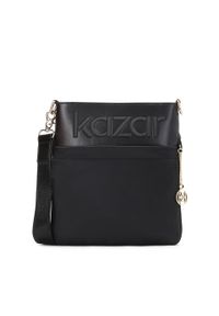 Kazar - Uniwersalna czarna listonoszka damska na szerokim pasku. Kolor: czarny. Materiał: skórzane. Styl: casual #1