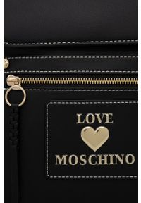 Love Moschino Plecak damski kolor czarny mały gładki. Kolor: czarny. Wzór: gładki #5