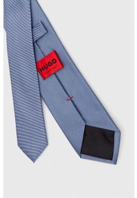 Hugo - HUGO krawat jedwabny kolor niebieski. Kolor: niebieski. Materiał: jedwab #2