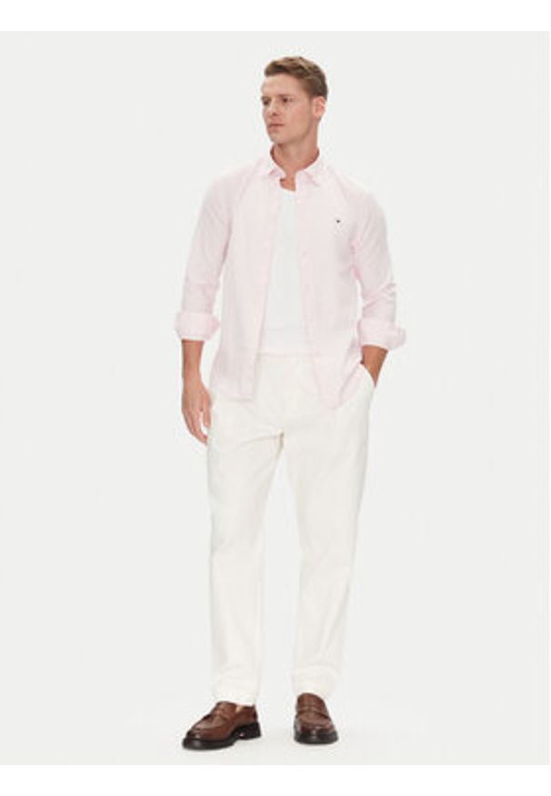 TOMMY HILFIGER - Tommy Hilfiger Koszula MW0MW38556 Różowy Slim Fit. Kolor: różowy. Materiał: bawełna