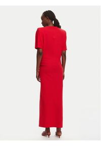 Pinko - PINKO Sukienka codzienna 105219 A2M2 Czerwony Regular Fit. Okazja: na co dzień. Kolor: czerwony. Materiał: bawełna. Typ sukienki: proste. Styl: casual