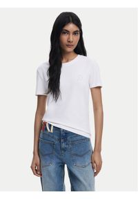Desigual T-Shirt Amber 25WWTK07 Biały Regular Fit. Kolor: biały. Materiał: bawełna