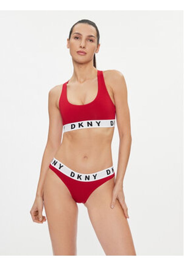DKNY Biustonosz top DK4519 Czerwony. Kolor: czerwony. Materiał: bawełna