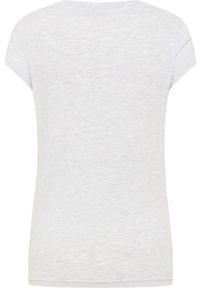 Mustang - MUSTANG Alina C Logo Tee Damski T-shirt Koszulka Light Grey Melange 1013222 4141 #5