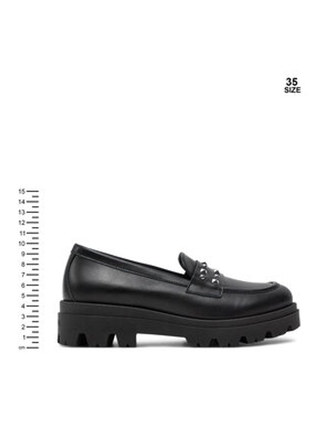 TwinSet - TWINSET Loafersy Mocassino 242GCJ024 Czarny. Kolor: czarny. Materiał: skóra